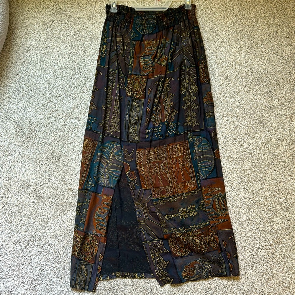 Vintage tribal pattern maxi skirt